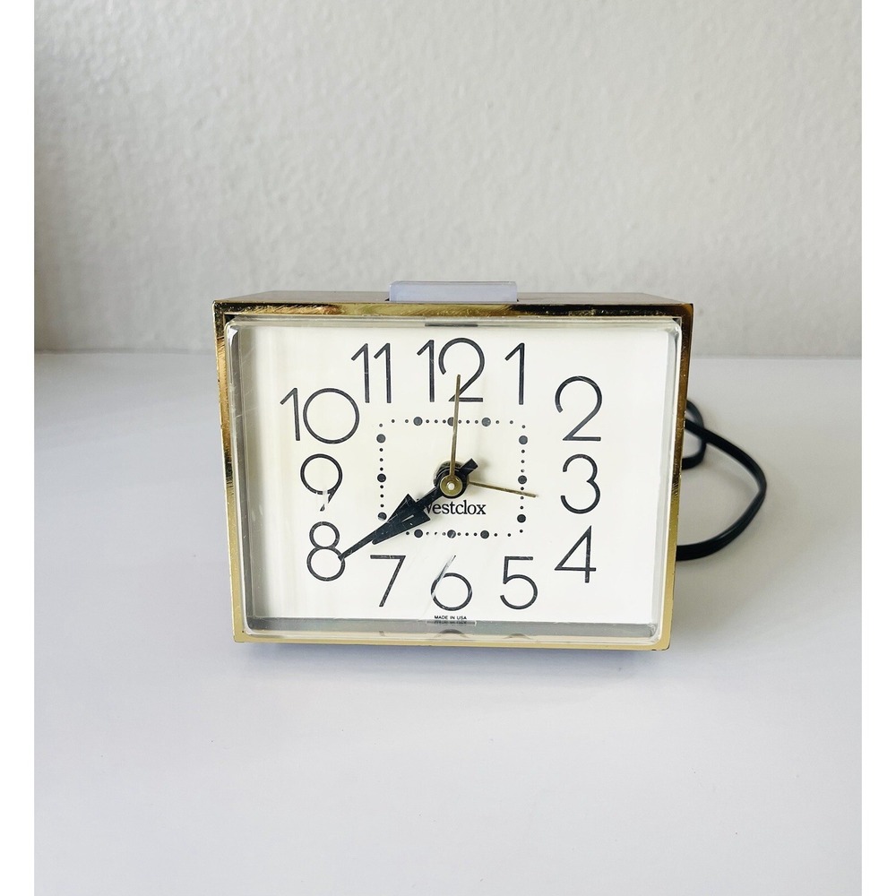 Vintage Westclox Alarm Clock Dialite Lighted Electric Light Made USA Works‎